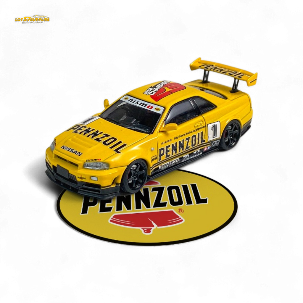 Fast Speed FS 1:64 Skyline GT-R R34 Nismo Z-Tune Pennzoil #1 – Yellow-1