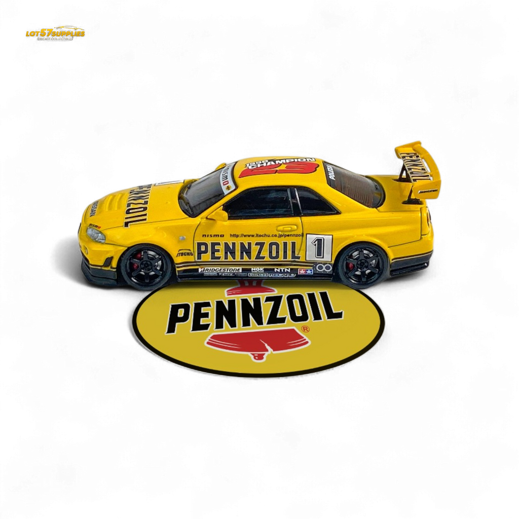 Fast Speed FS 1:64 Skyline GT-R R34 Nismo Z-Tune Pennzoil #1 – Yellow-2