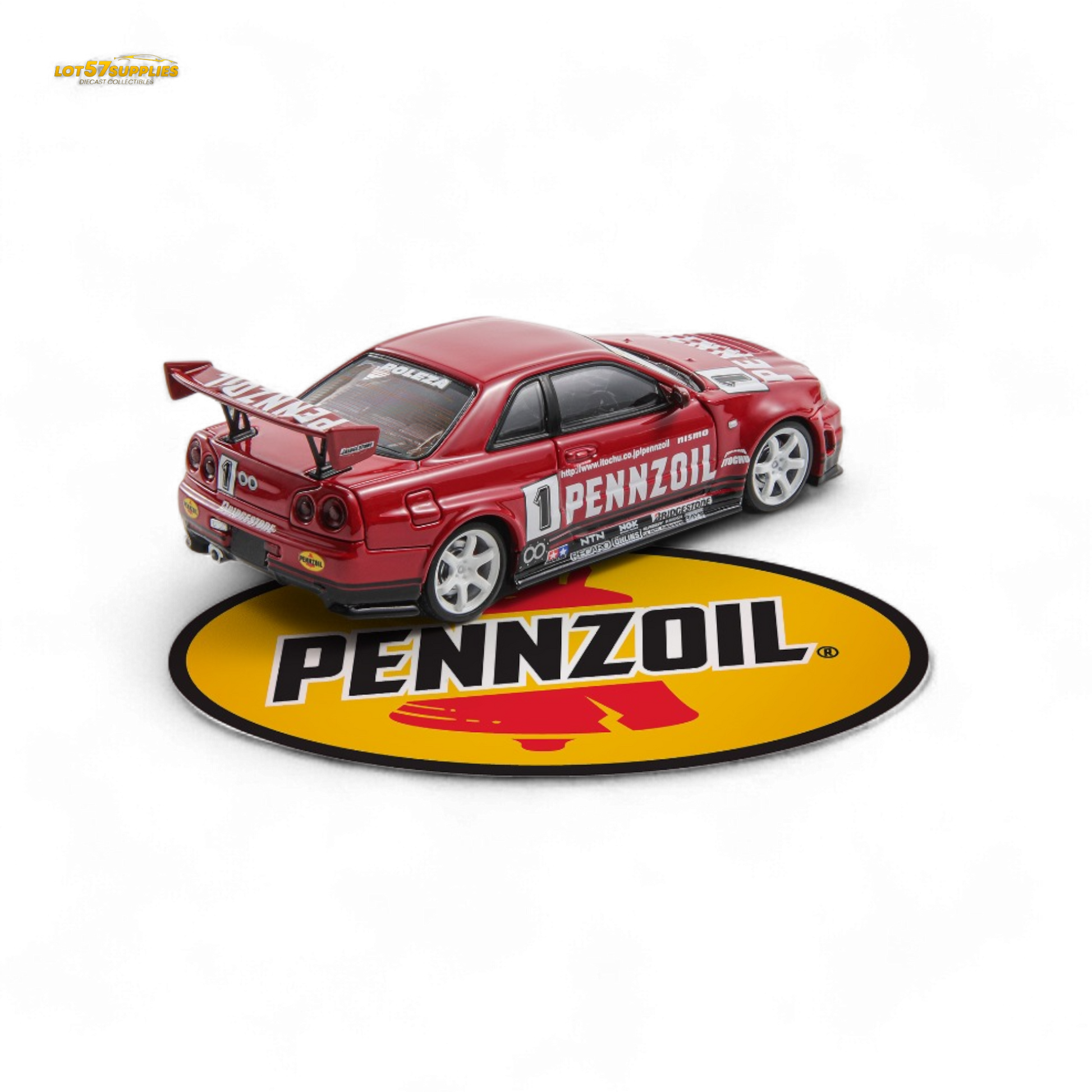 Fast Speed FS 1:64 Skyline GT-R R34 Nismo Z-Tune Pennzoil #1 – Red (Foshan AIT Exhibition Edition)-1