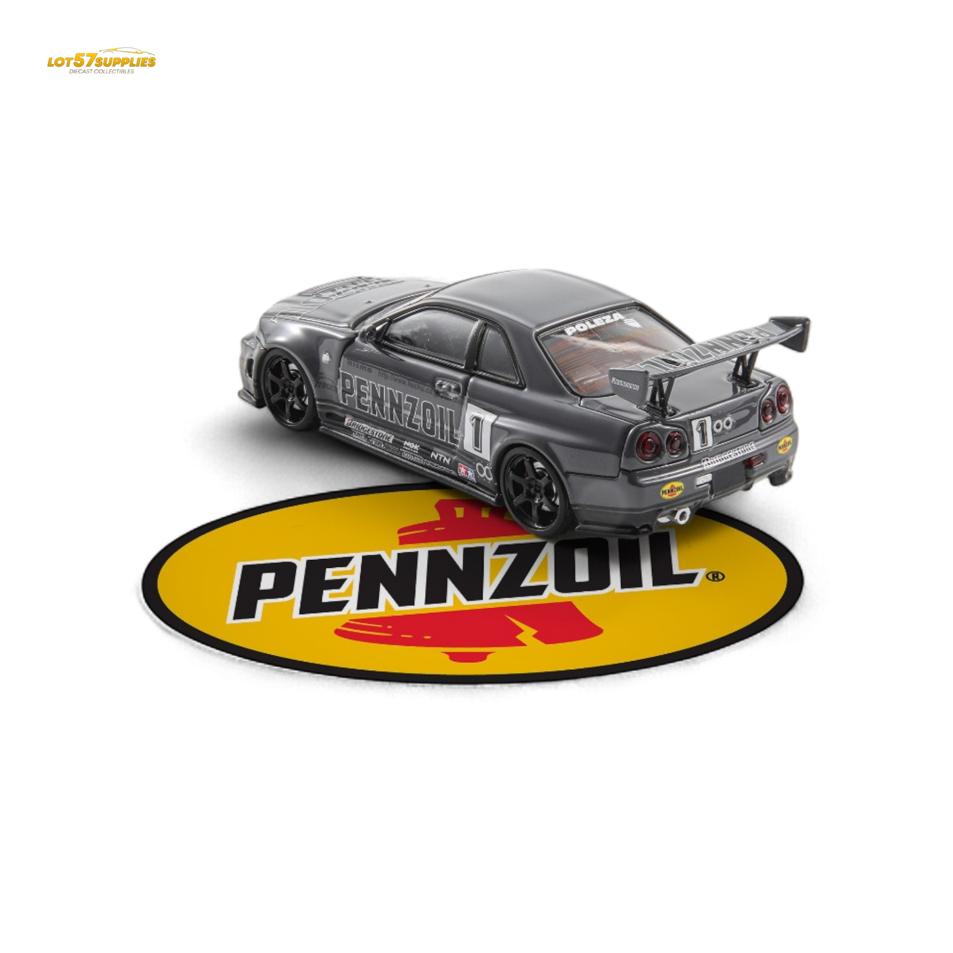 Fast Speed FS 1:64 Skyline GT-R R34 Nismo Z-Tune Pennzoil #1 – Grey (Foshan AIT Exhibition Edition)-2
