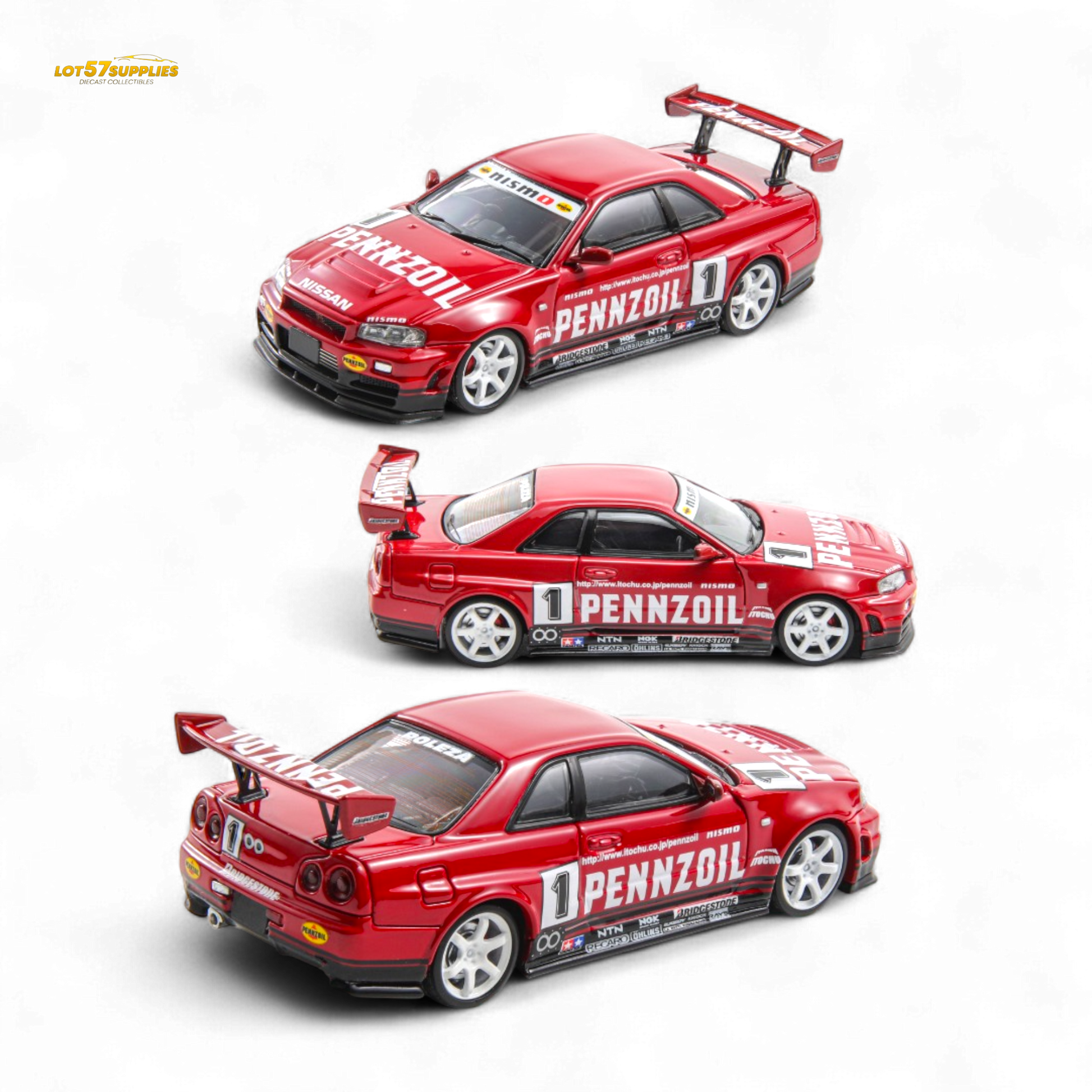 Fast Speed FS 1:64 Skyline GT-R R34 Nismo Z-Tune Pennzoil #1 – Red (Foshan AIT Exhibition Edition)-0