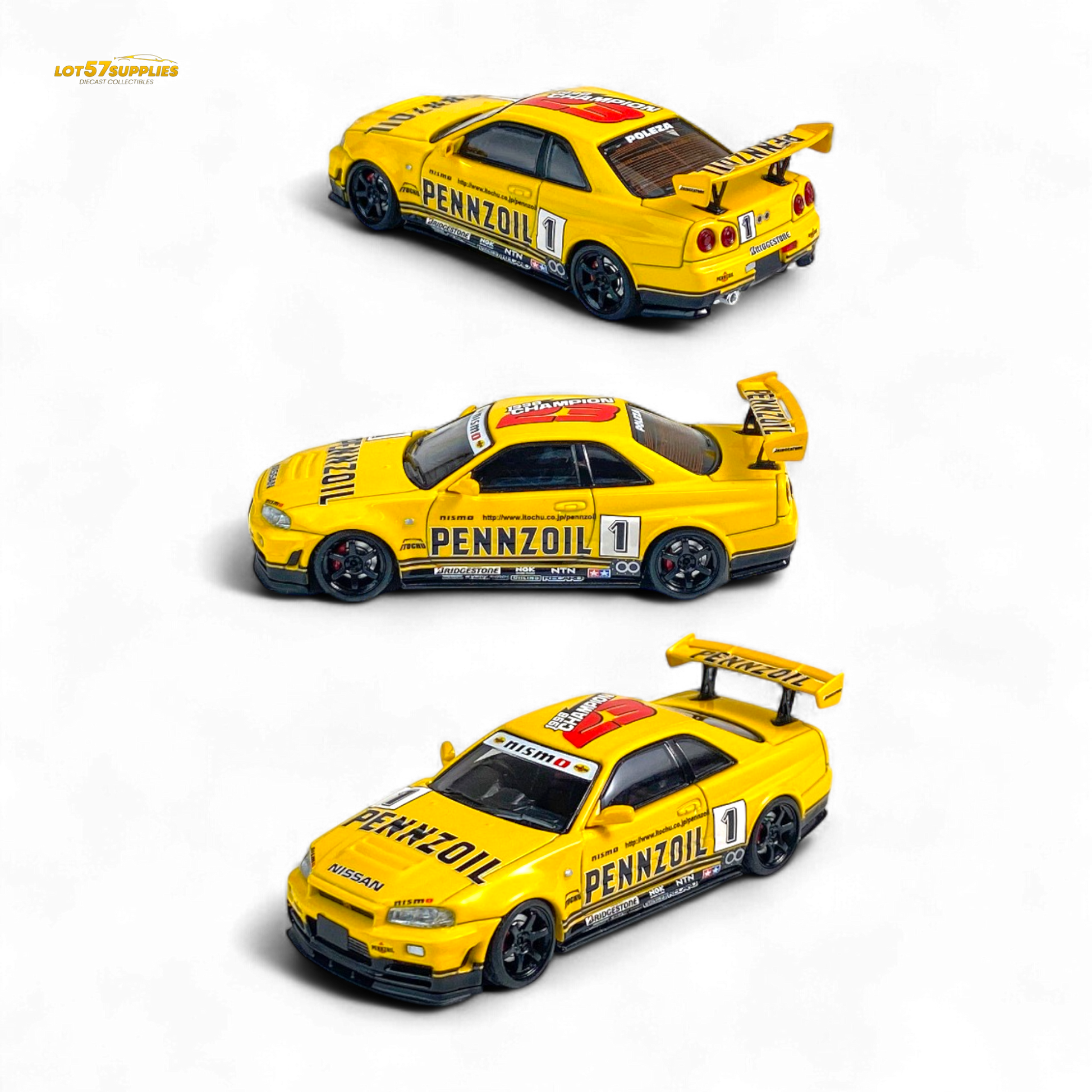 Fast Speed FS 1:64 Skyline GT-R R34 Nismo Z-Tune Pennzoil #1 – Yellow-0
