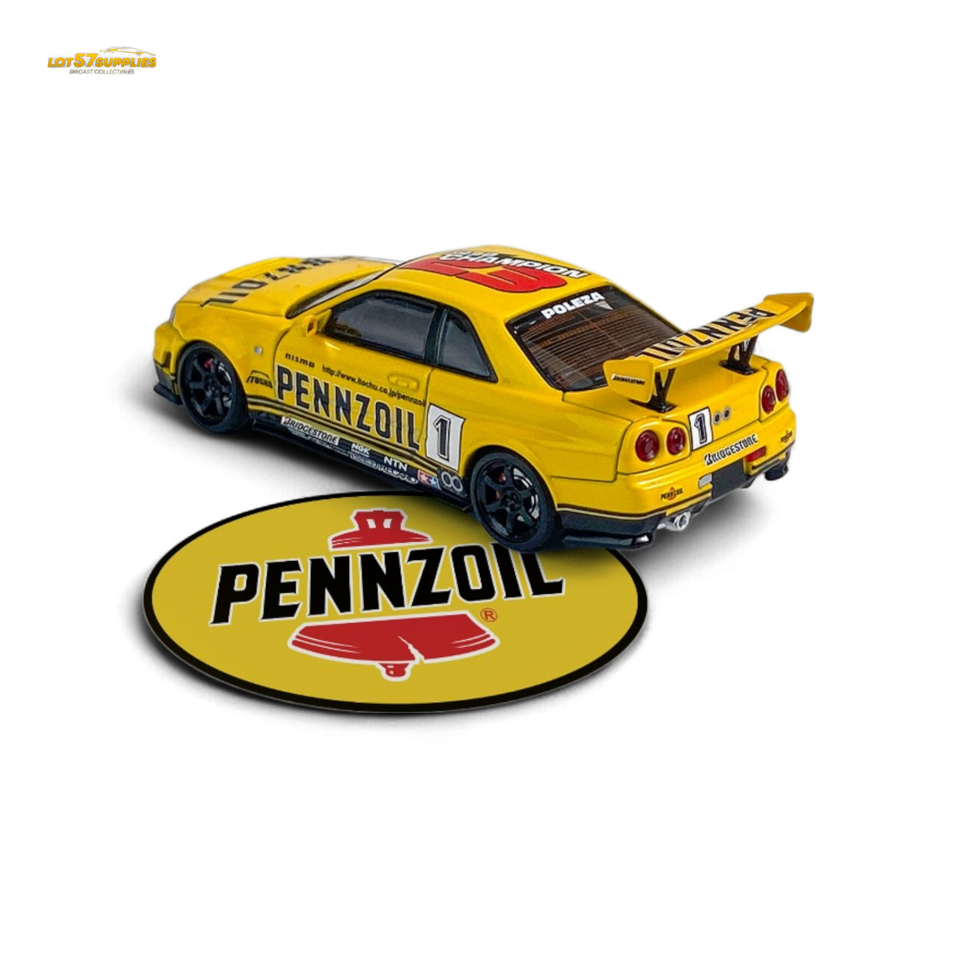 Fast Speed FS 1:64 Skyline GT-R R34 Nismo Z-Tune Pennzoil #1 – Yellow-3
