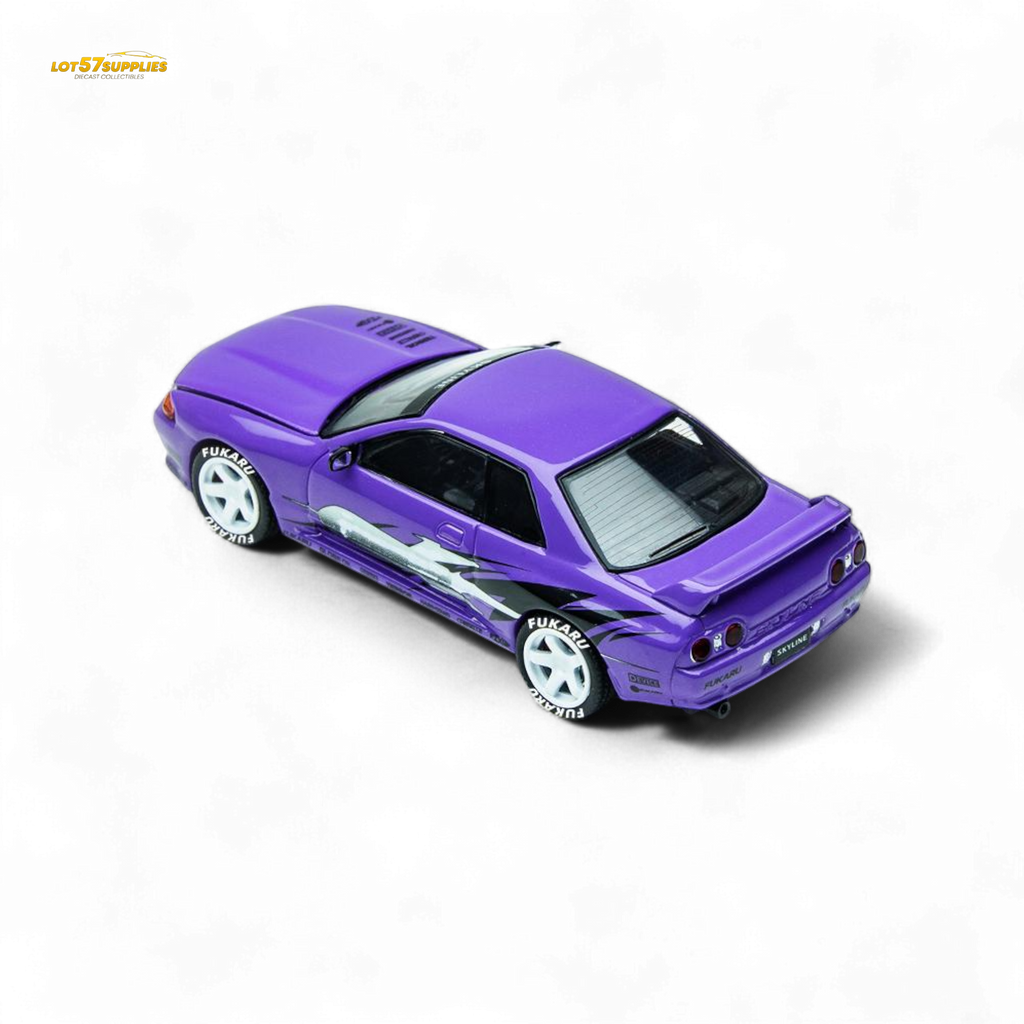 (Pre-Order) TimeMicro Skyline GT-R R32 Los Santos Drift - Purple 1/64-2